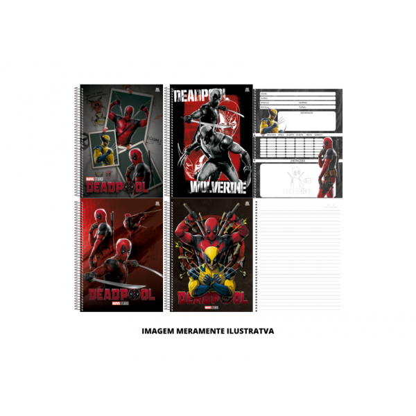 CADERNO - ANIMATIVA - UNIV 1M CD 80F DEADPOOL